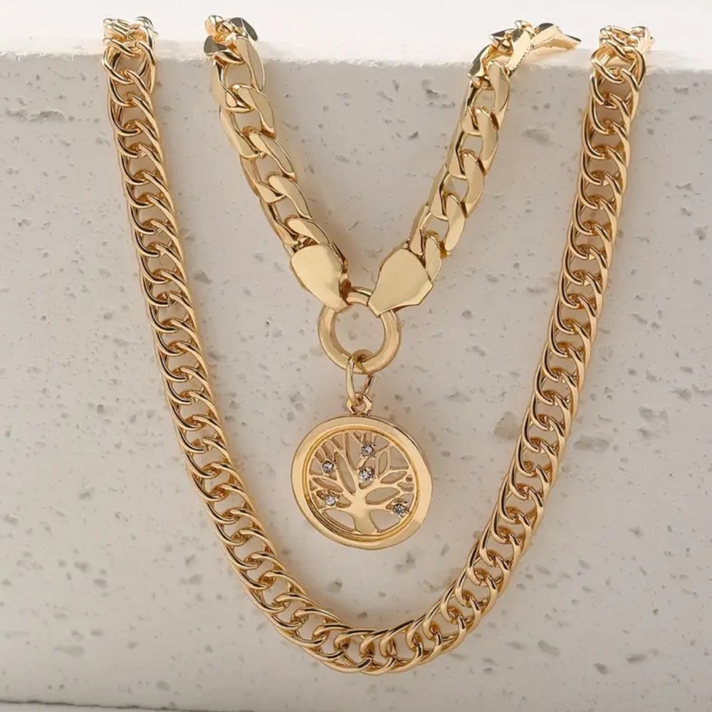 Cuban link chain necklace 1 piece necklace choker Tree of life design